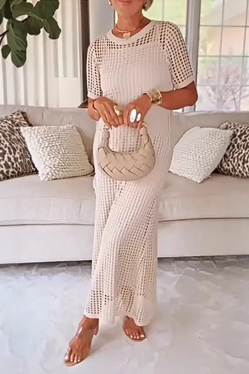 HOT SALE Women's Hollow Cover Up and Slip Dress Two-Piece Dress