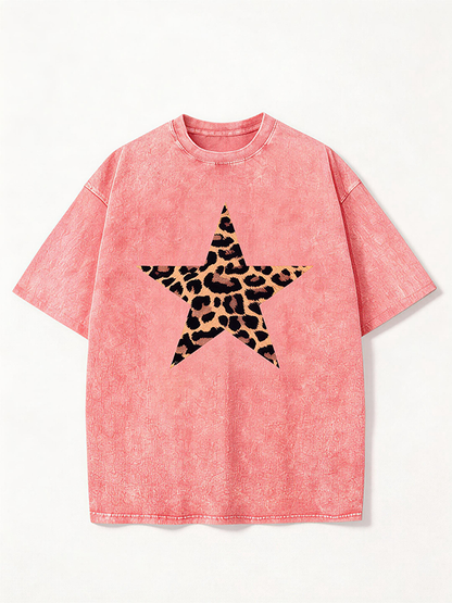 Leopard print star short-sleeved shirt（BUY 2 FREE SHIPPING)