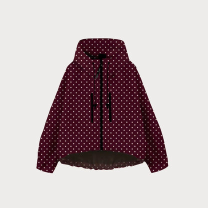 ⏰Hot Sale-Women's Oversized Pleated Hem Rain Jacket With Hooded