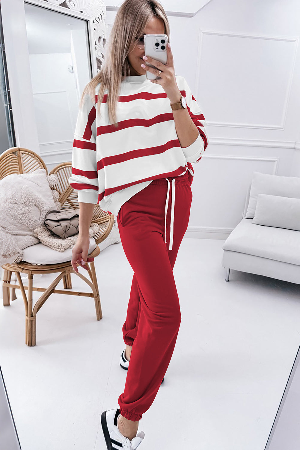 Women's Striped Two Piece Jogger Set (Buy 2 Free Shipping)