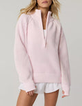 Women's quarter-zip waffle sweater
