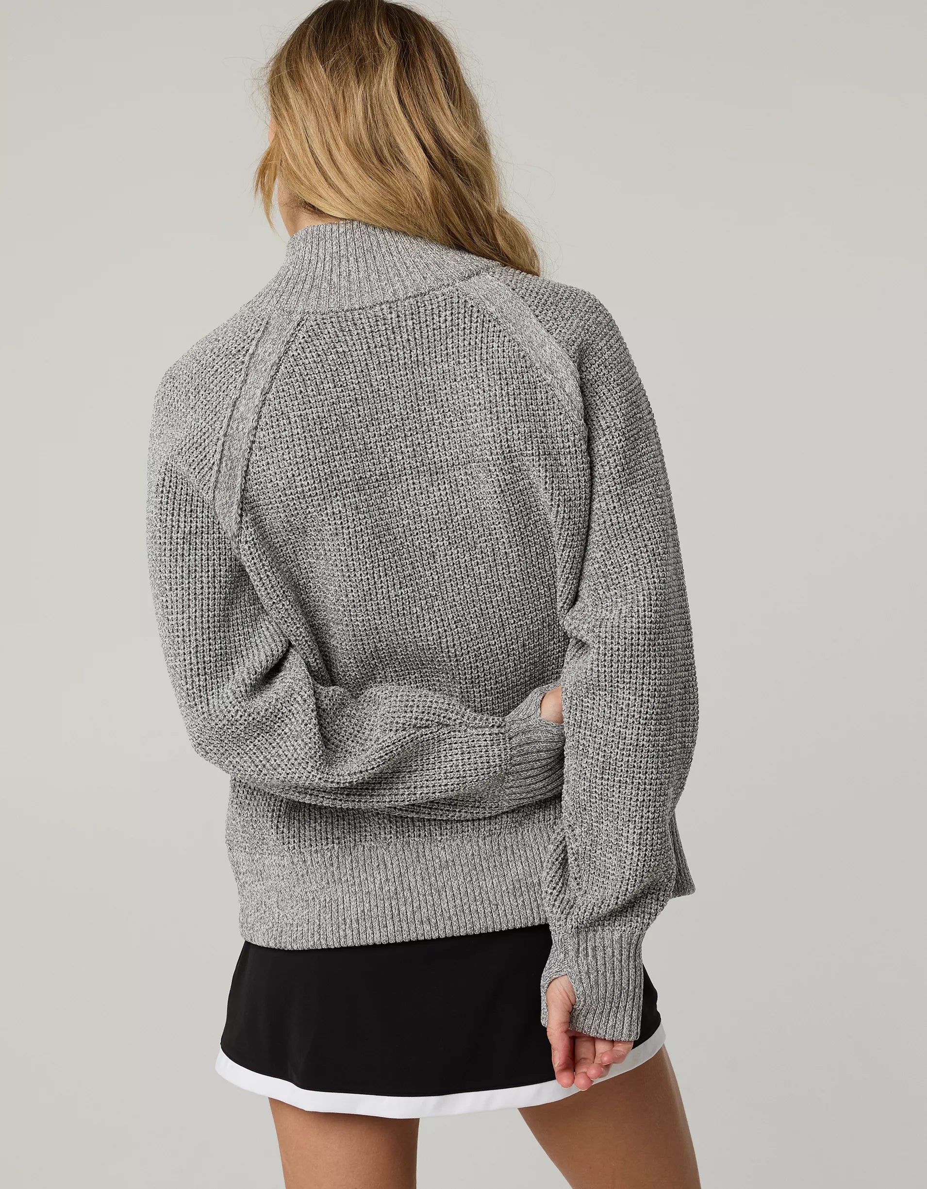 Women's quarter-zip waffle sweater