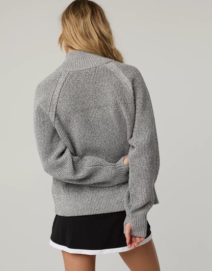 Women's quarter-zip waffle sweater