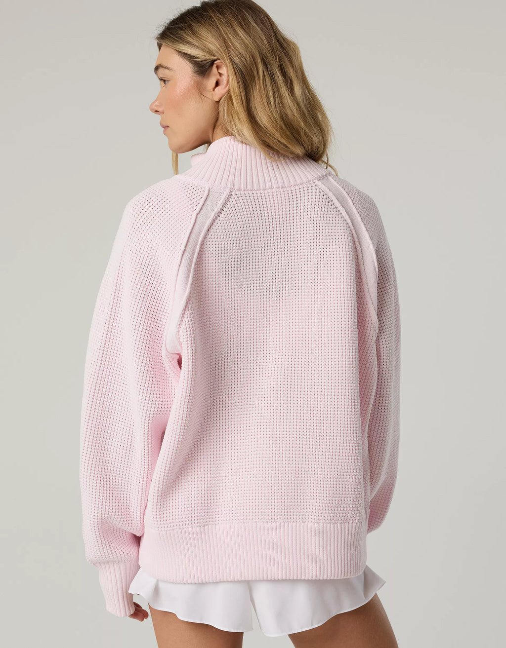 Women's quarter-zip waffle sweater