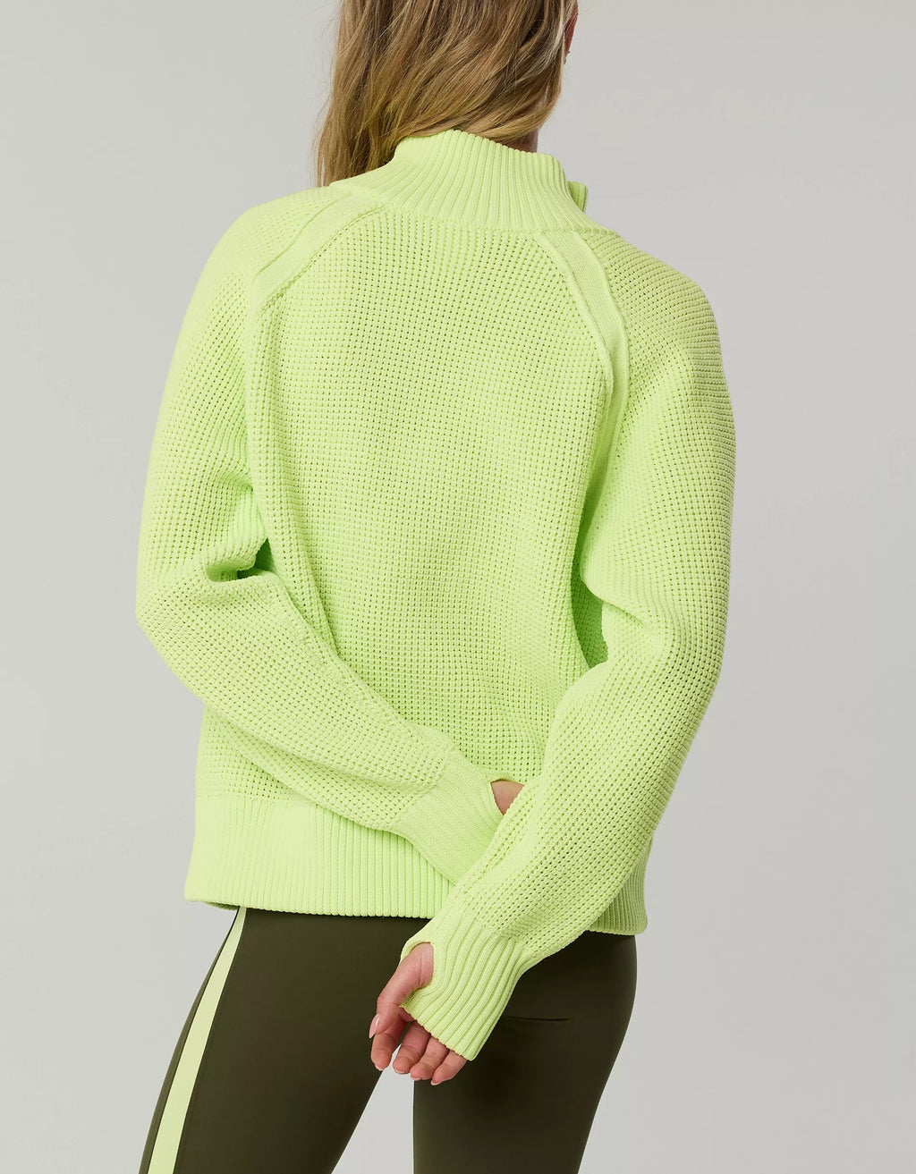 Women's quarter-zip waffle sweater