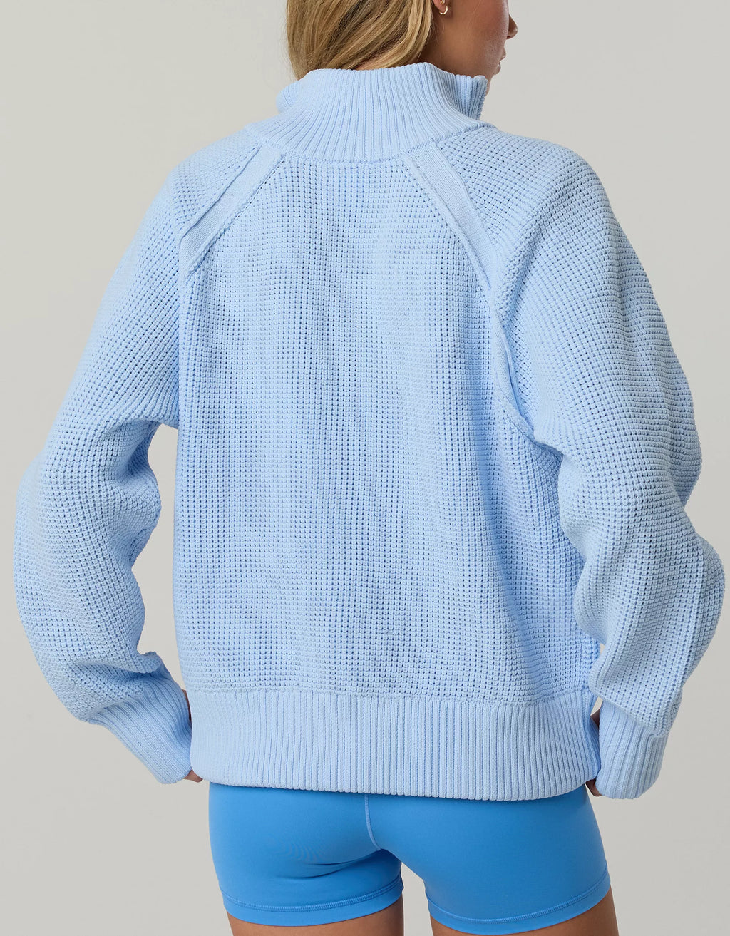Women's quarter-zip waffle sweater
