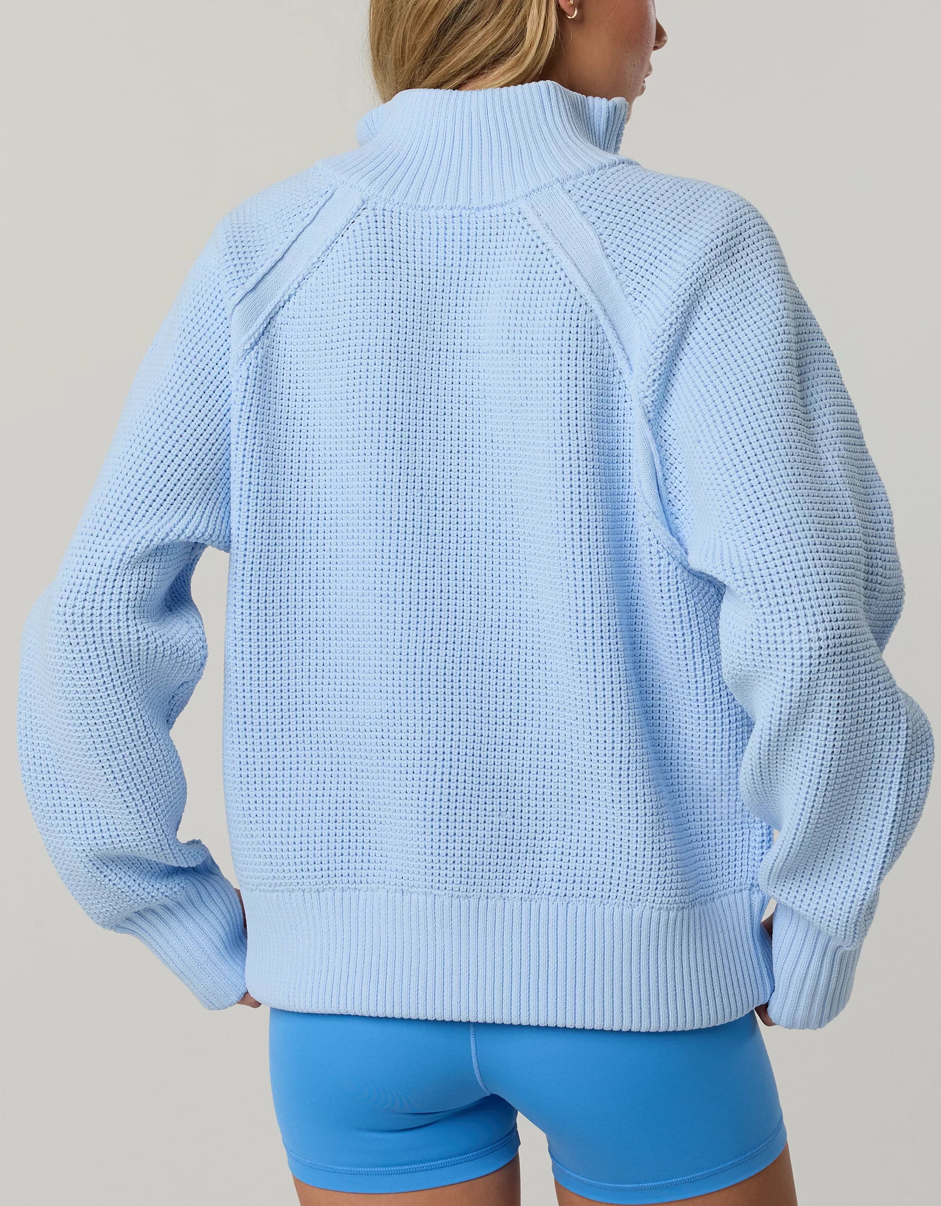 Women's quarter-zip waffle sweater