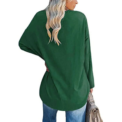 HOT SALE-WOMENS LOOSE FASHION V-NECK TOP SHORT & LONG OPTION