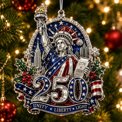 🇺🇸 America 250th Anniversary Christmas Ornament— A Patriotic Christmas to Remember (1776–2026) 🎄✨