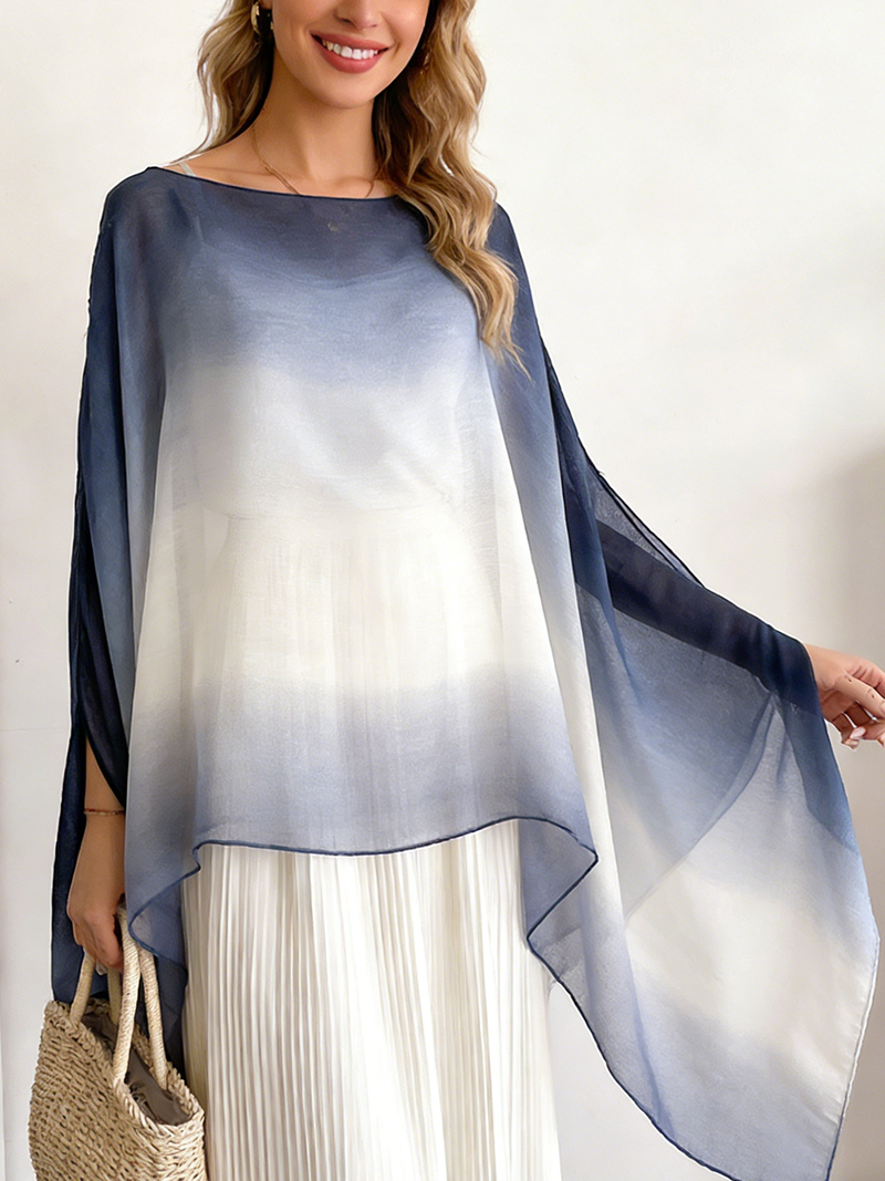 Elegant sunscreen gradient color thin shawl cloak(BUY 2 FREE SHIPPING)
