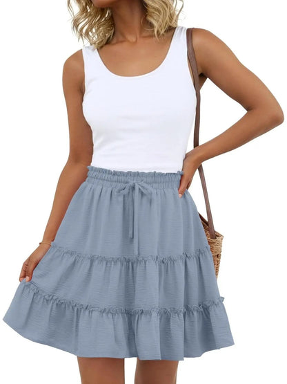 Women's Loose Fit Ruffle Tiered Skort