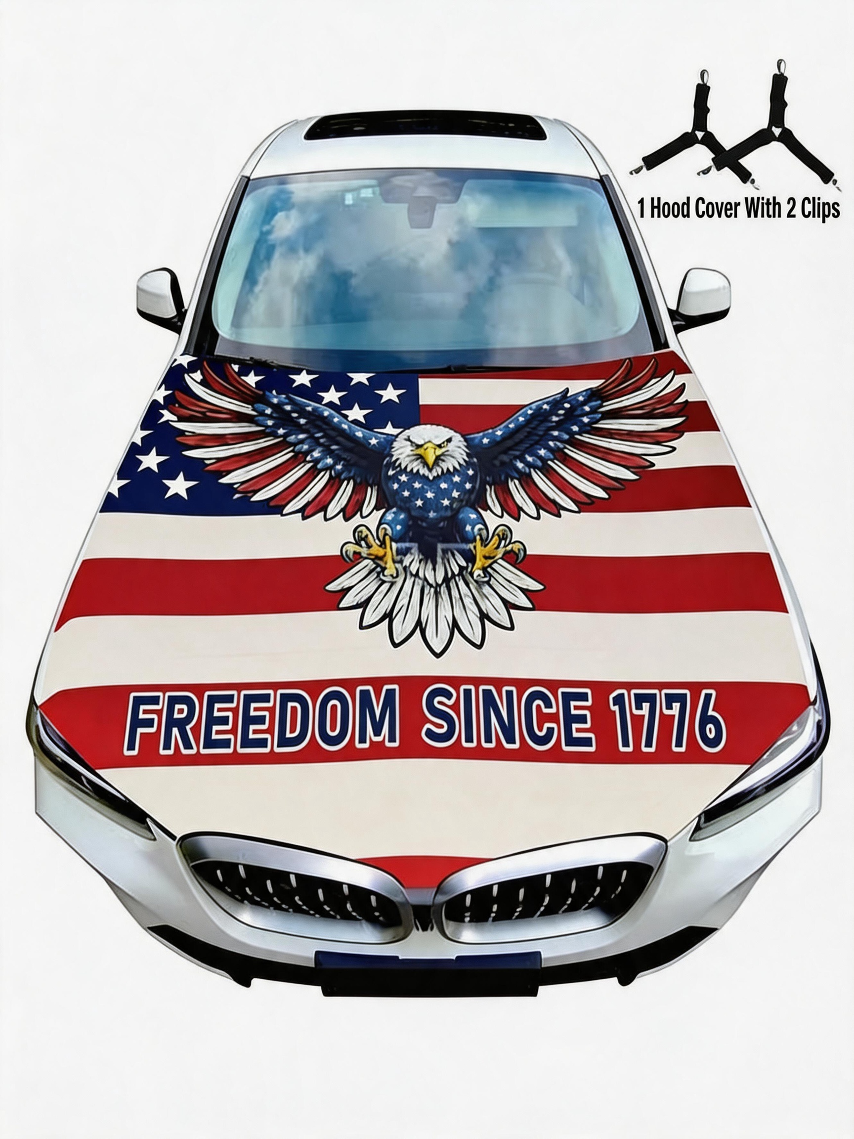 Patriotic American Flag Car Hood Cover 🇺🇸🚗
