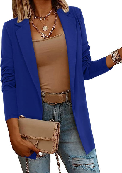 Women's Casual Lightweight Lapel Long Sleeve Blazer Coat
