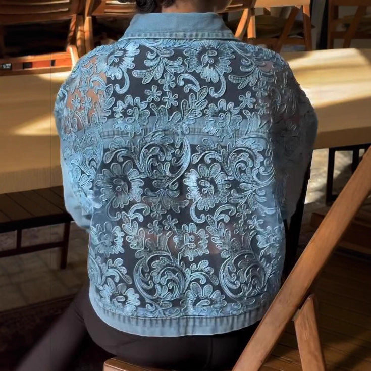 2026 New Fashion - Casual Lace-Trimmed Denim Jacket