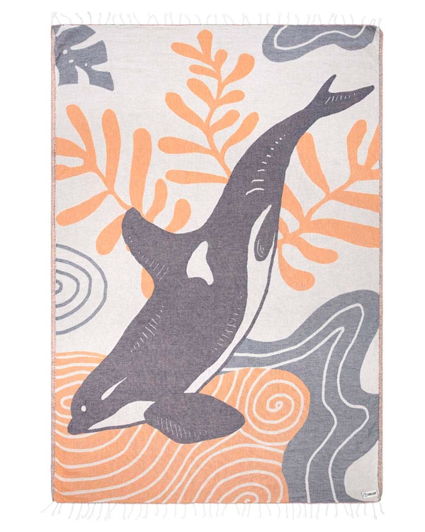 🏖️Daisy Turtle Turkish Cotton Beach Towel – Oversized Sand Resistant Quick Dry Towel