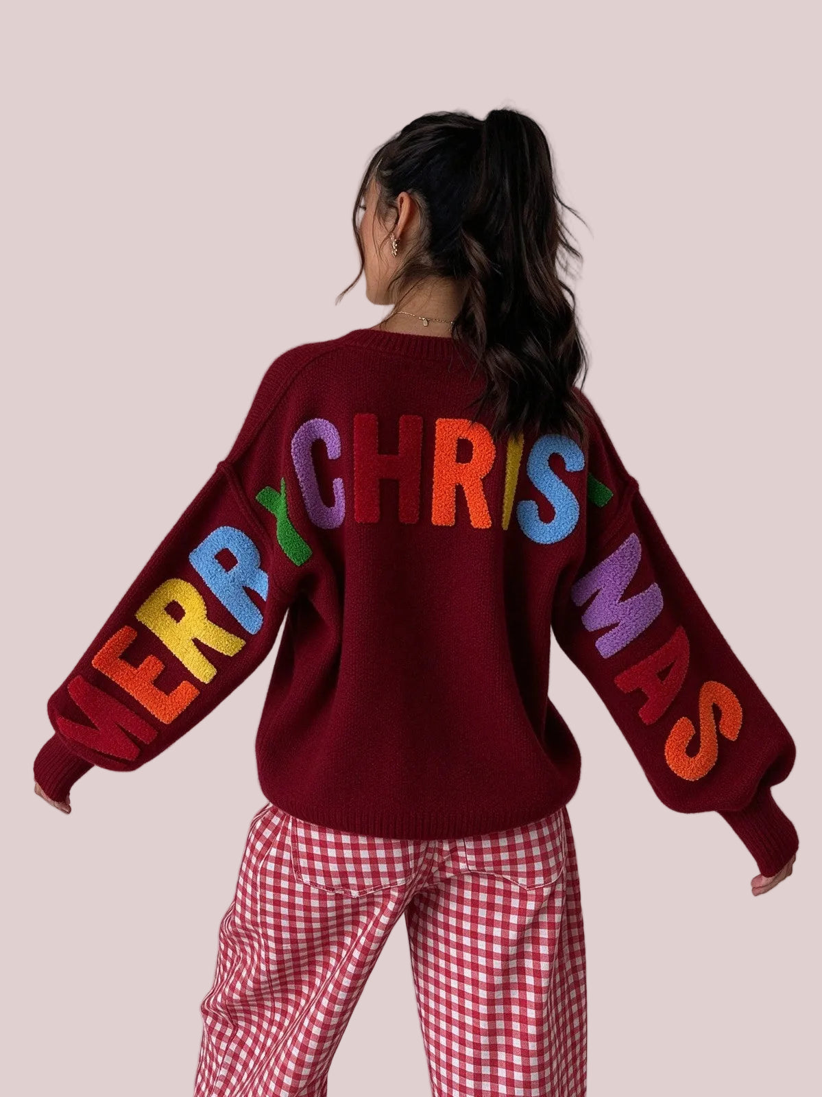 🎄🎁🎊Women's Merry Christmas Rainbow Letter Sweater