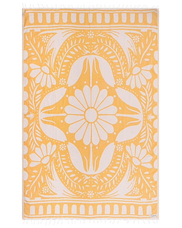 🏖️Daisy Turtle Turkish Cotton Beach Towel – Oversized Sand Resistant Quick Dry Towel