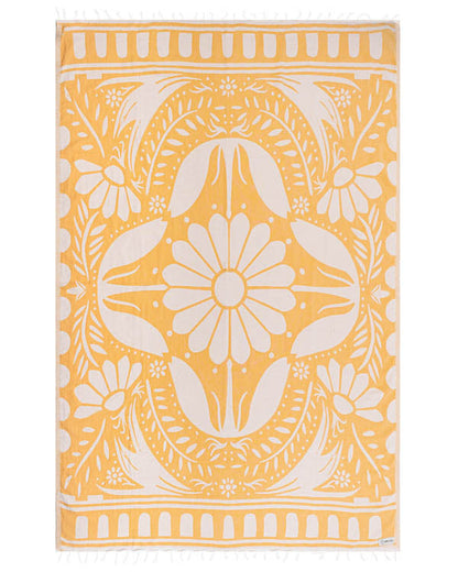 🏖️Daisy Turtle Turkish Cotton Beach Towel – Oversized Sand Resistant Quick Dry Towel