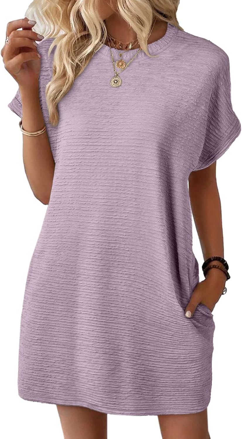 🔥Women's Lightweight Summer Short Sleeve Dress with Pockets