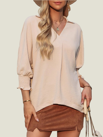 Women's Casual 3/4 Sleeve V Neck Basic Tops (Buy 3 Free Shipping)
