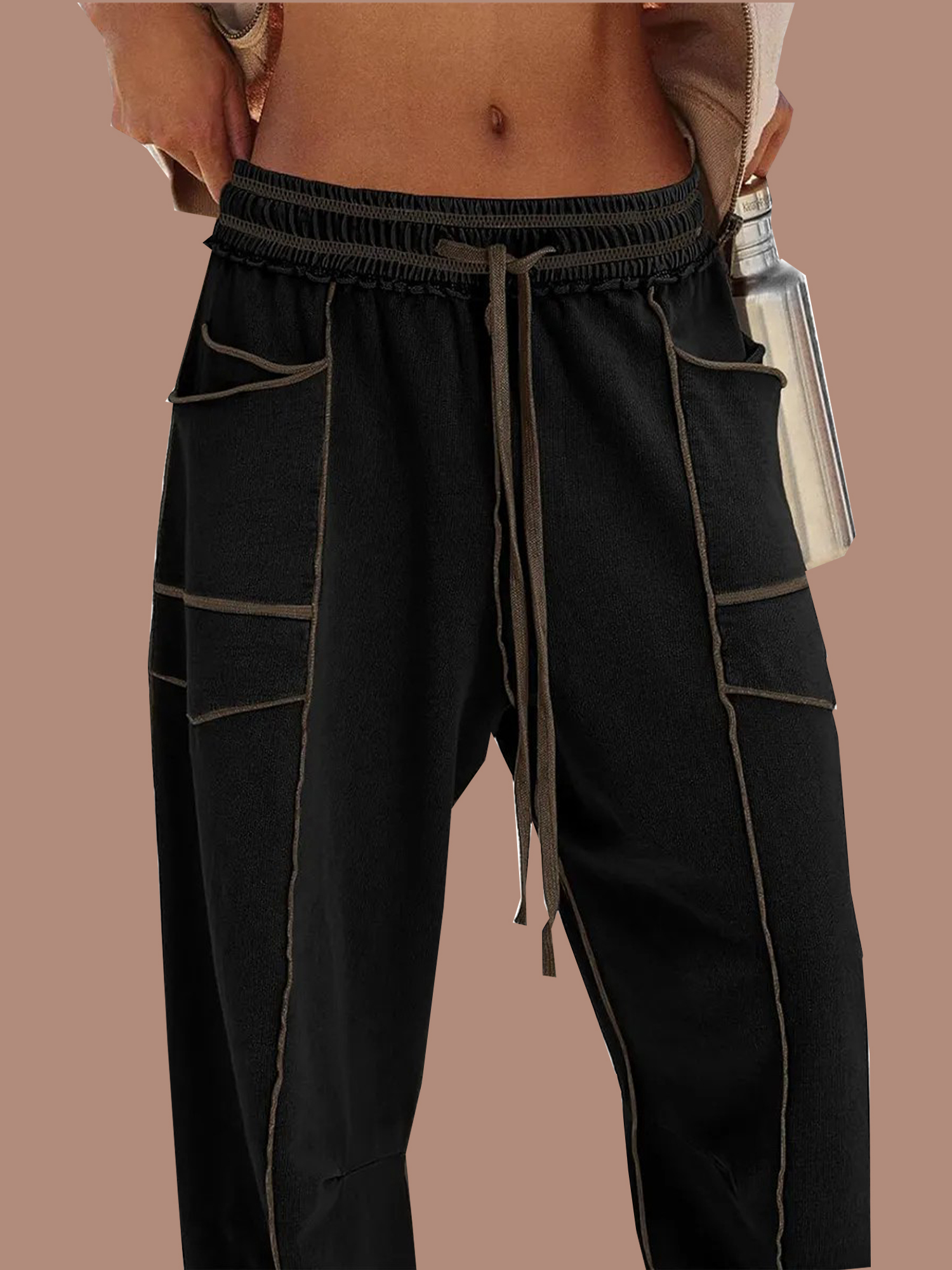 Women's High Waisted Drawstring Wide Leg Baggy Barrel Pants (Buy 2 Free Shipping)