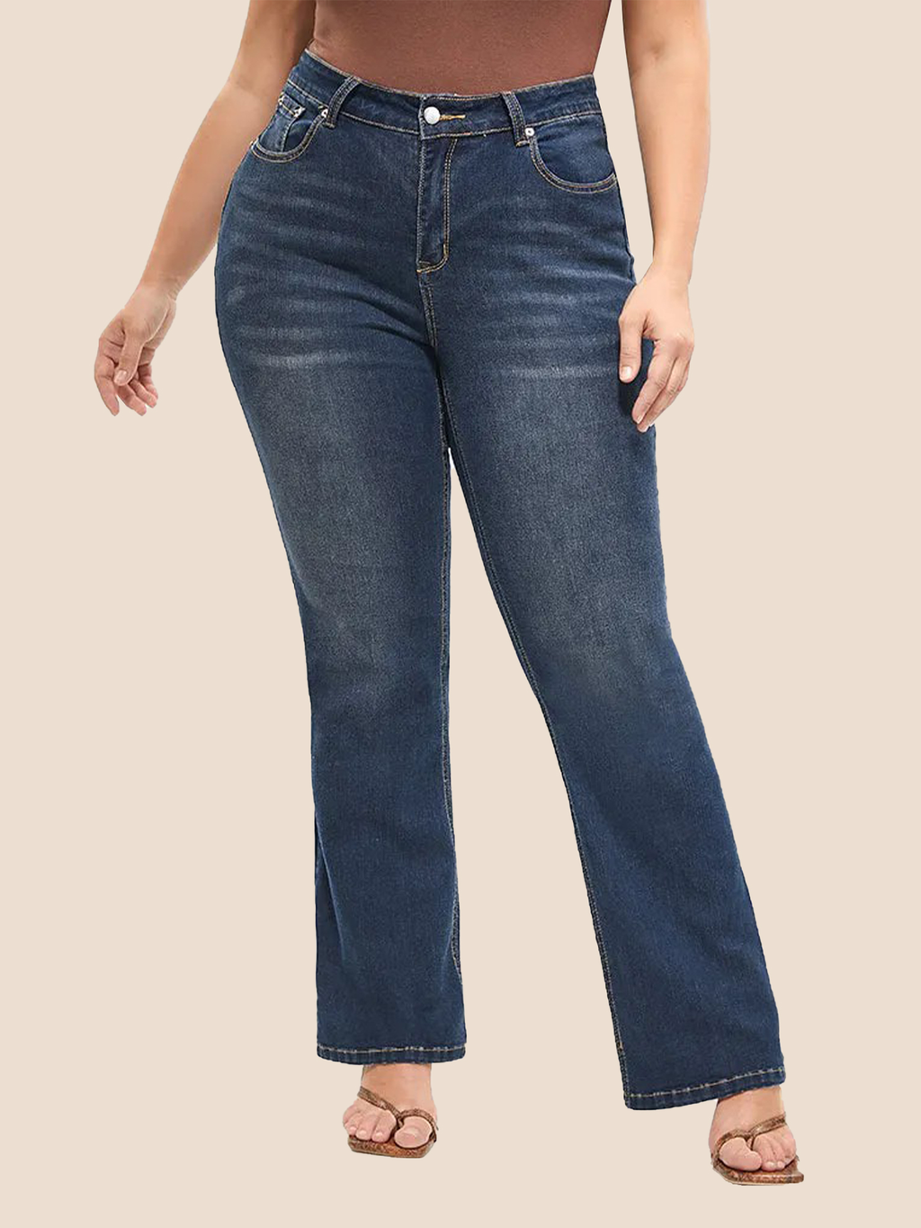 Bootcut Very Stretchy Mid Rise Medium Wash Sculpt Waist Jeans