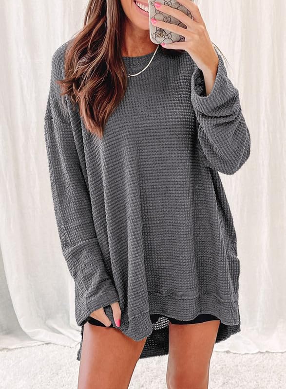 Women's Oversized Waffle Knit Top (Buy 2 Free Shipping)