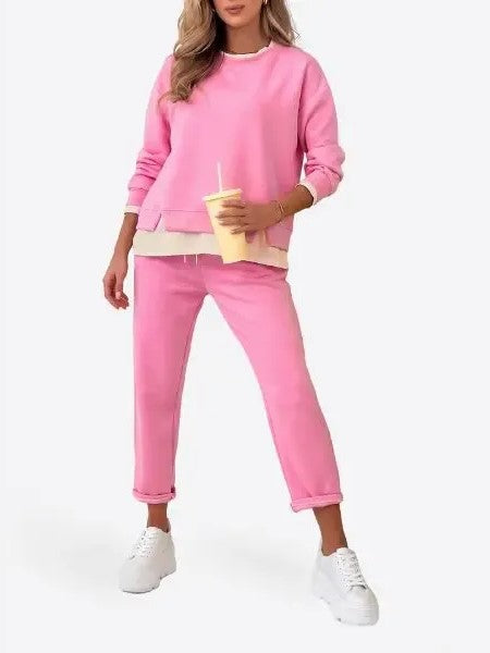 Women's Fake Two Piece Sweatshirt Set