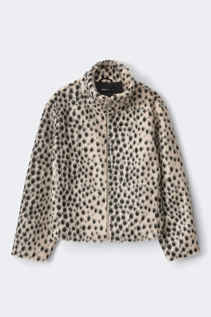 Women's Spotted Print Stand Collar Jacket