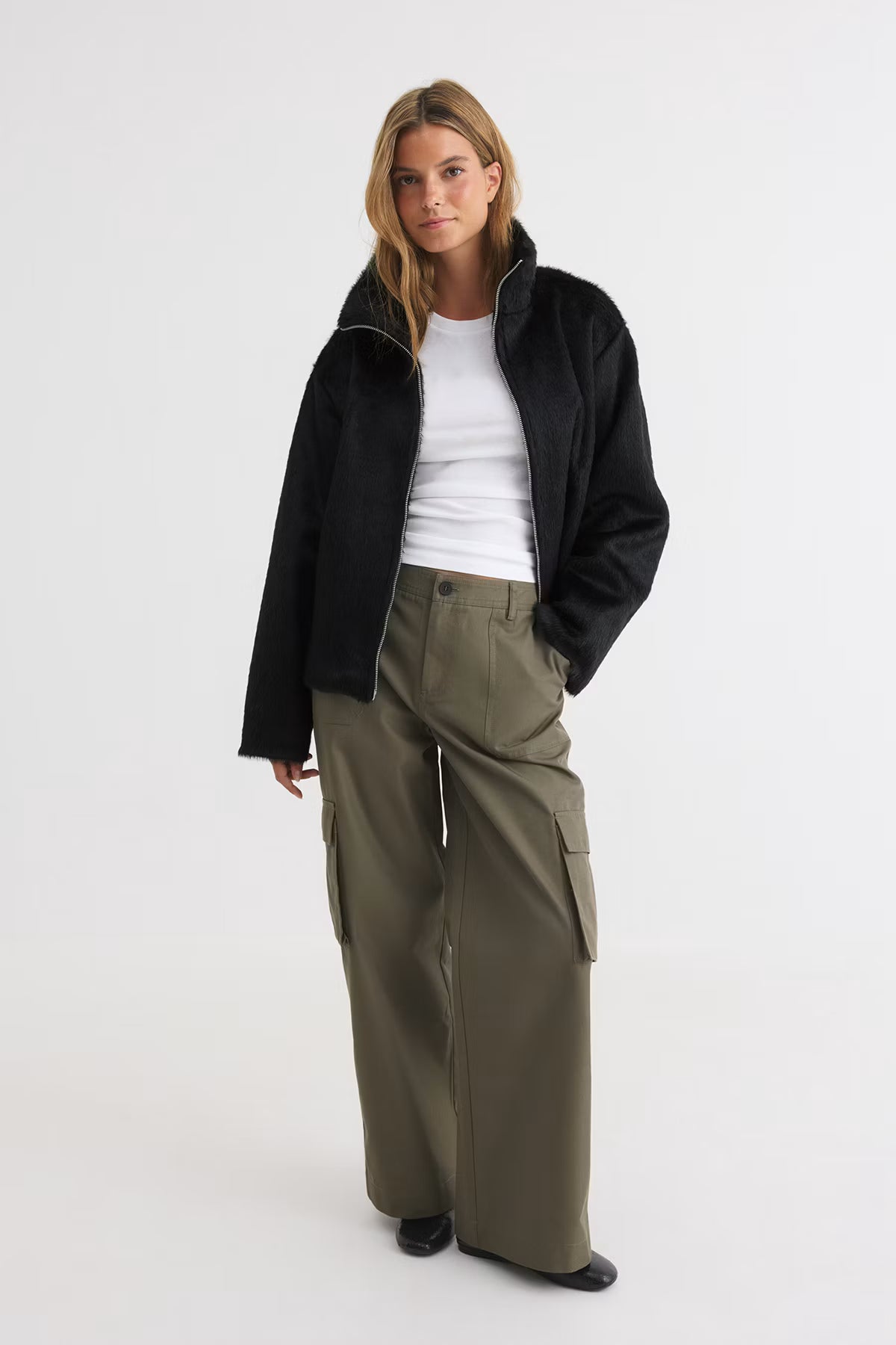 Women's Spotted Print Stand Collar Jacket