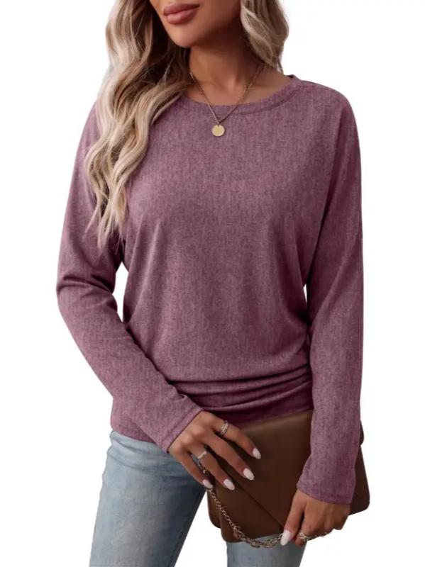 Hot Sale-Women's Fall Ruched Hem Lightweight Sweaters