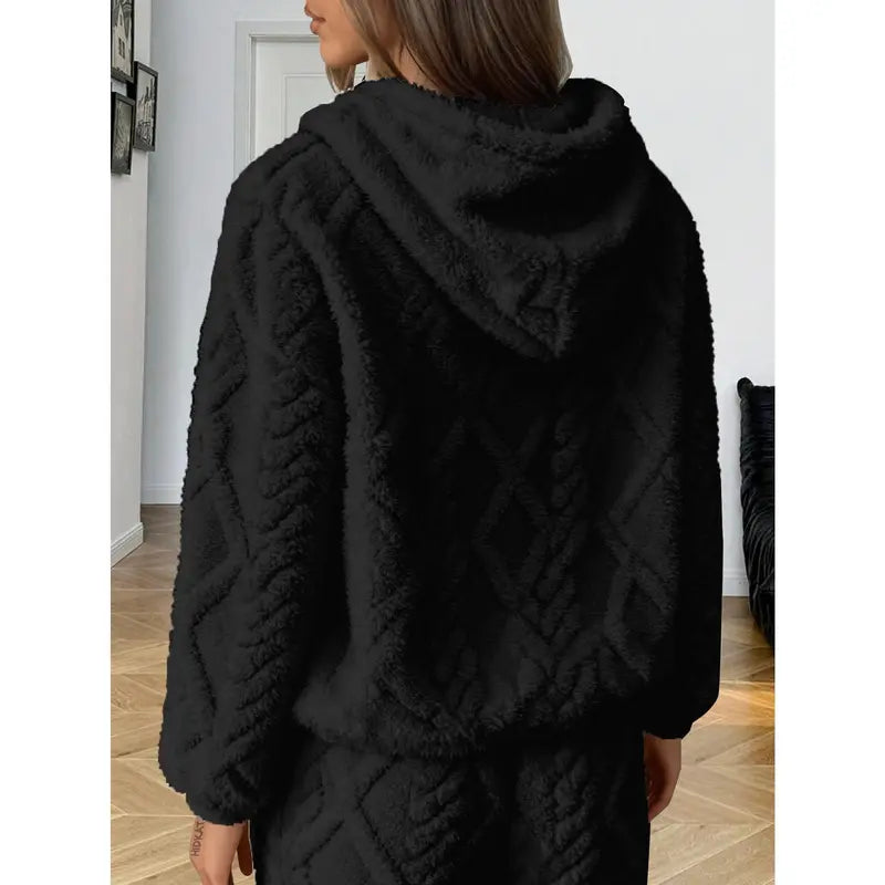 Women's Plush Textured Hooded Lounge
