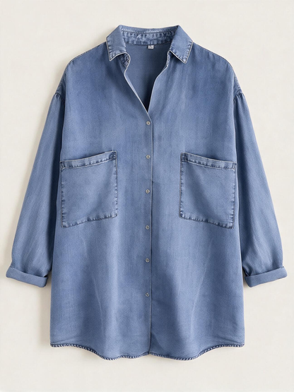 Oversized Washed Denim Shirt