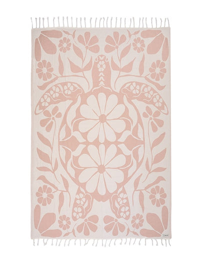 🏖️Daisy Turtle Turkish Cotton Beach Towel – Oversized Sand Resistant Quick Dry Towel