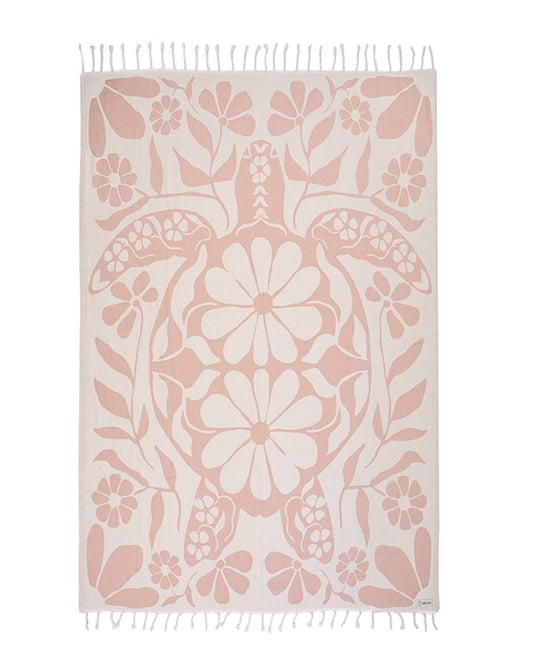 🏖️Daisy Turtle Turkish Cotton Beach Towel – Oversized Sand Resistant Quick Dry Towel