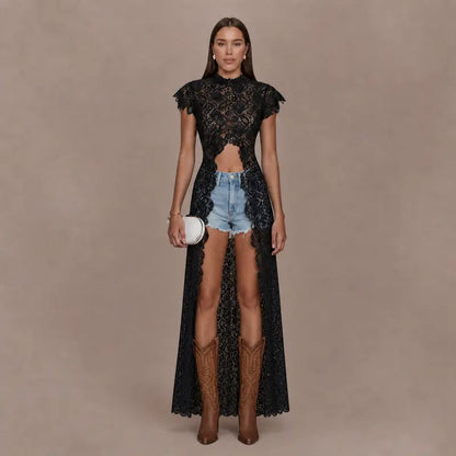 LikeMyChoice Boho Short-Sleeve Shirt & Wide-Leg Pants Luxury Resort Wear 2-Piece Outfit Satin Fabric Women's Lounge Set for Vacation Vibe Clothes Suits