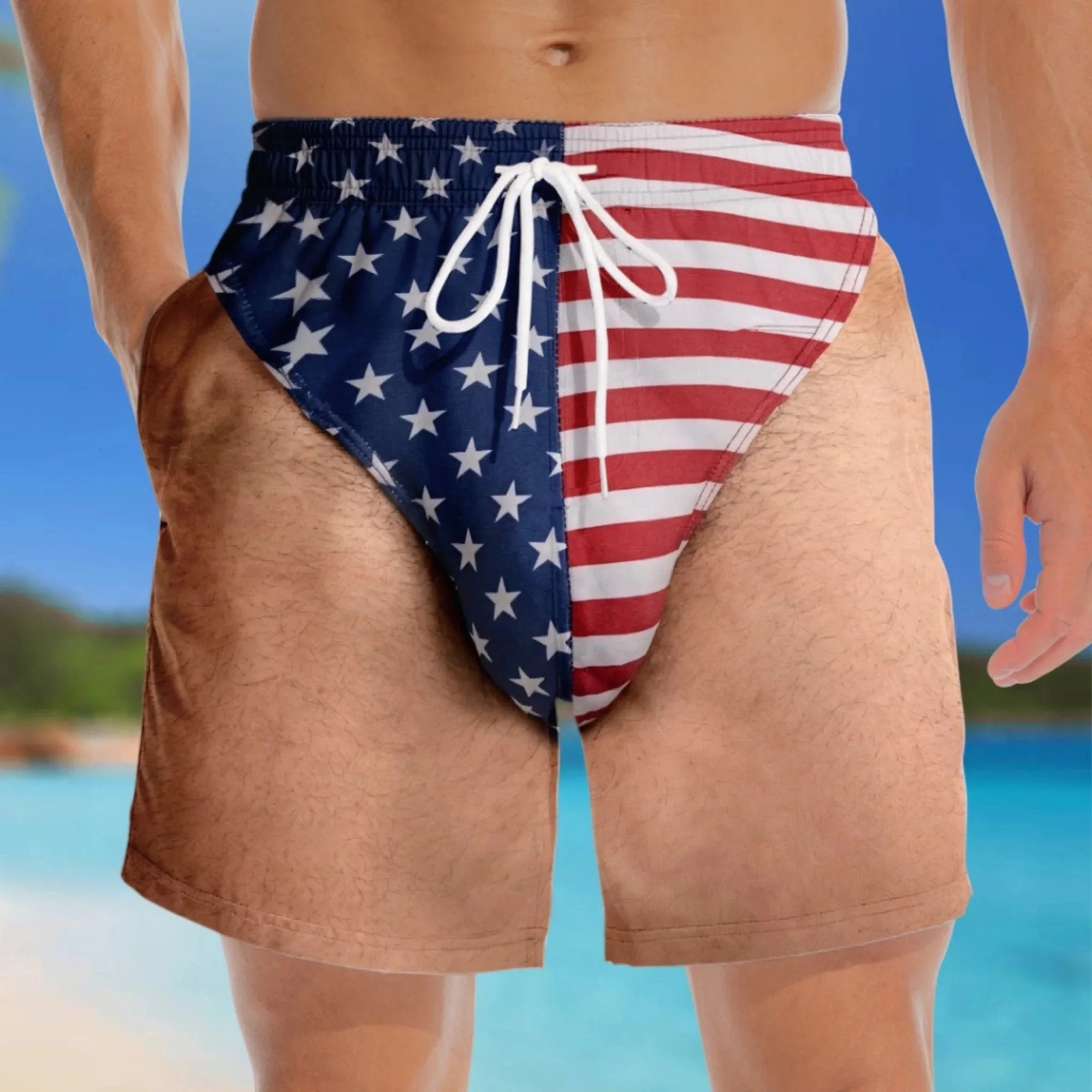 🇺🇸 Funny Patriotic Men’s Swim Trunks – Freedom & Chill Summer Beach Shorts 🏖️ (📦Buy 2 Free Shipping)