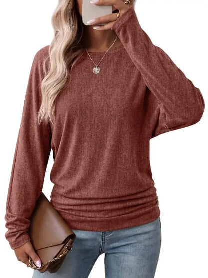 Limited time sale🔥Women's Fall Ruched Hem Lightweight Sweaters