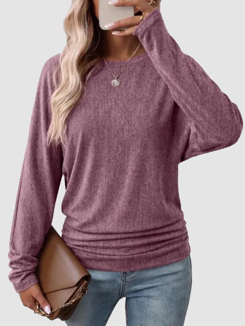 Hot Sale-Women's Fall Ruched Hem Lightweight Sweaters
