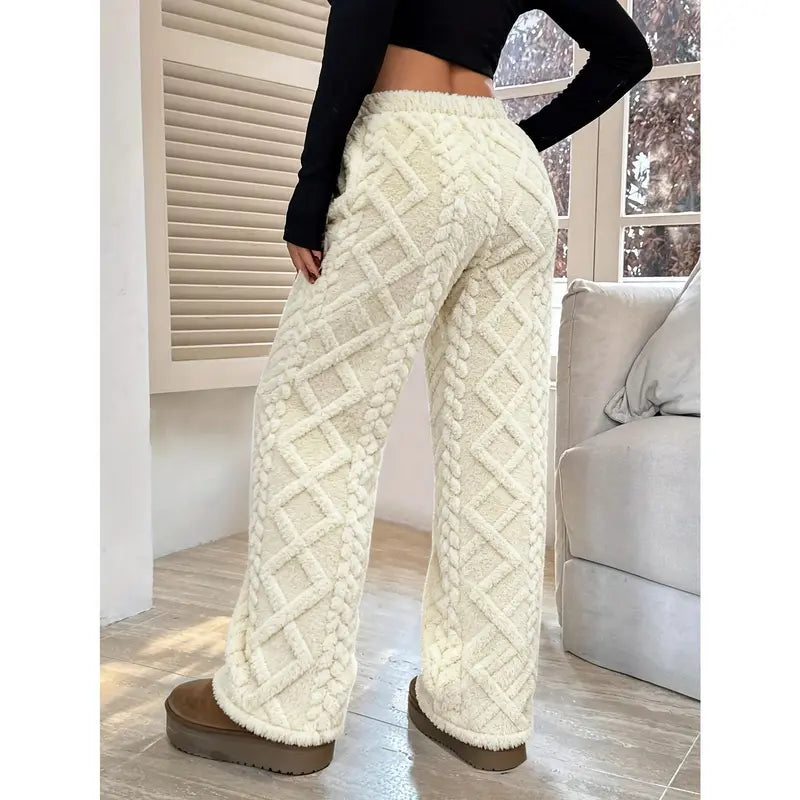 Women's Plush Textured Warm Lounge Pants