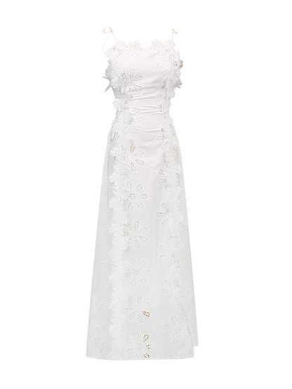 Women's Lace Embroidery Sleeveless Maxi Dress