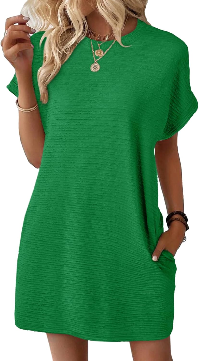 🔥Women's Lightweight Summer Short Sleeve Dress with Pockets