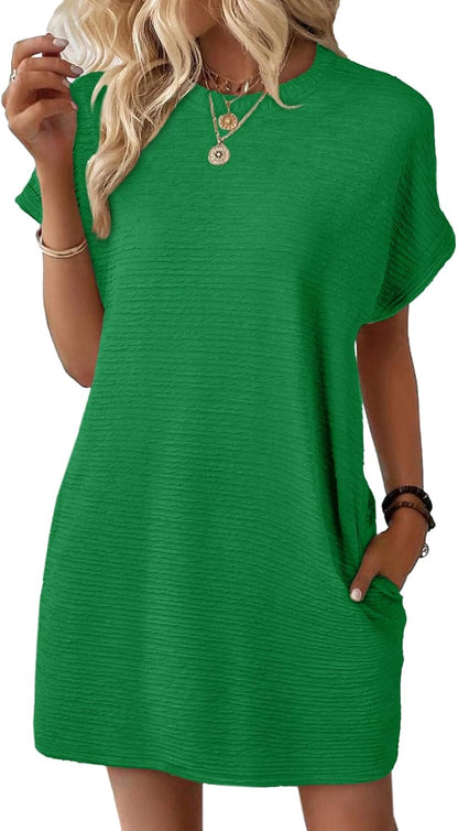 🔥Women's Lightweight Summer Short Sleeve Dress with Pockets