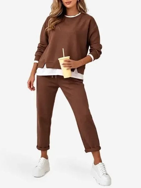 Women's Fake Two Piece Sweatshirt Set