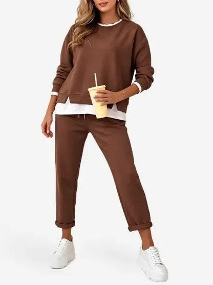 Women's Fake Two Piece Sweatshirt Set