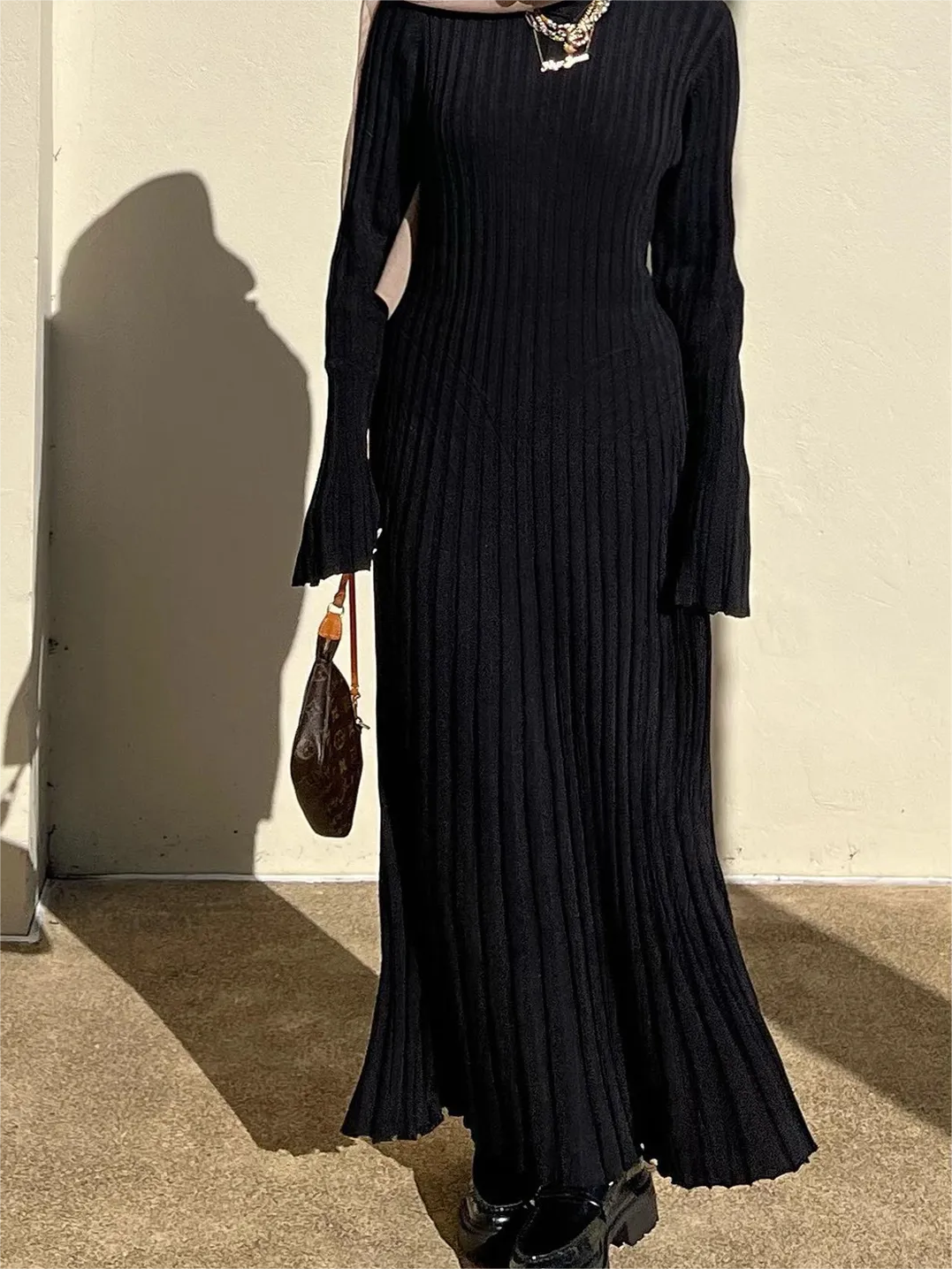 Fall New Sleeved Knit Midi Dress (Buy 2 Free Shipping)