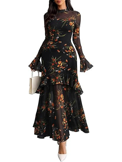 Valentine's Sheer Leopard Maxi Dress