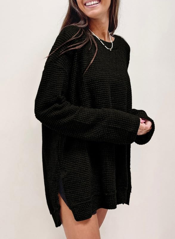 Women's Oversized Waffle Knit Top (Buy 2 Free Shipping)