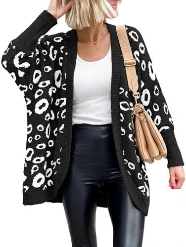 Leopard Cardigan for Women Knit Fall Fashion Clothes