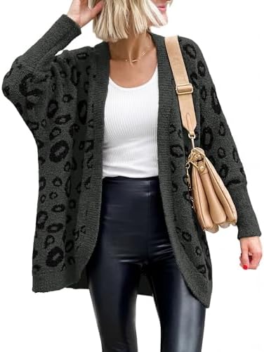 Leopard Cardigan for Women Knit Fall Fashion Clothes